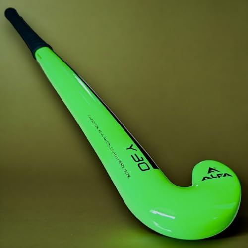 Image of A L F A Y30 Limited Edition Carbon, Kevlar and Glass Fibre Composite Hockey Stick with Stick Bag (Green, 37 Inches)