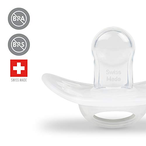 Medela Baby Pacifier | Newborn 0-2 Months | 2-Count | Includes sterilizing case | Silicone- and BPA-Free | Supports Natural Suckling | Clear