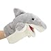 Deror Marionnette à Main de Requin, marionnettes à Main de Requin Gris Mignon, Heure du Conte, Jouets en Peluche Courts, poupées pour Enfant bébé (28 cm)(38CM)