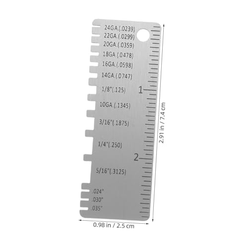 Herramienta de calibre de alambre Cabilock, 2 piezas, de acero inoxidable, para medir espesores de láminas metálicas, herramienta de medición precisa para soldadura miniatura 2