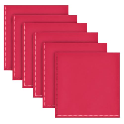 Servilletas de Tela Cuadradas Rojo 50.5x50.5 cm Set x6 miniatura 1