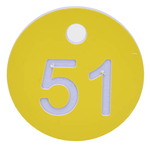 Etiquetas de Número de Plástico de 50 Uds., Etiqueta de Número de Abeja con Agujero, Suministros de Apicultura para Ganado, Cría de Animales de Apicultura, Ganado(Amarillo claro 51-100)