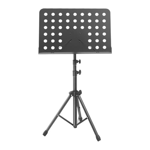 Kioware 高さ調節可能な折りたたみ式ブックスタンド(ギター、ウクレレ、バイオリン、プロ用), 黒