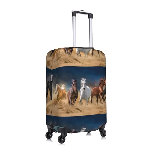 Horses Running Free Print Luggage Cover Washable Elasticated Suitcase Covers TSA Approved Stylish Dust and Scratch Resistant Case Protector for Kids and Adults3