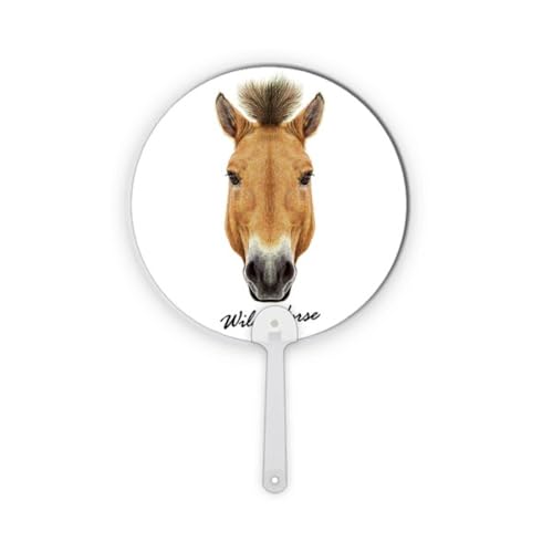 Éventail rond en plastique marron solide et rigide pour customisation DIY