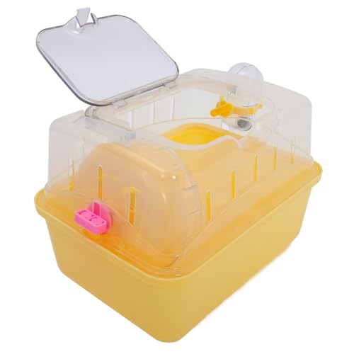 SUPVOX Gabbia Trasparente per Criceti e Piccoli Animali Domestici con Abbeveratoio Portatile Design Compatto e Leggero per Trasporto e Viaggi Adatta Conigli Porcellini Dindia e Cincillà