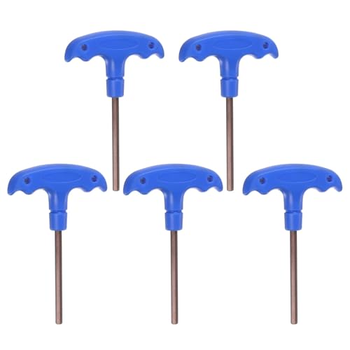 TOP-VIGOR 5Pcs H5 T-Handle Hex Key Wrench, 5mm S2 Steel T-Key Inner Hexagon Spanner Allen Key Allen Key Repair Tool