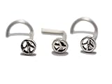 Nose Stud,Peace Sign Nose Stud Sterling Silver Nose Stud/Nose Screw, Jewelry Nose Stud, Body Piercin