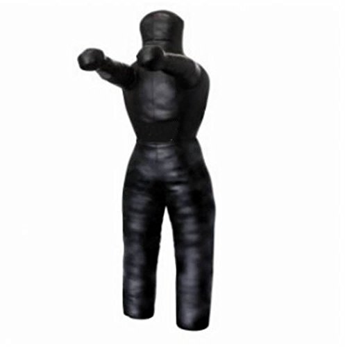 LEATHERAY MMA Jiu Jitsu Judo Punching Bag Grappling Dummy Black Synthetic Leather-70 inches-Unfilled