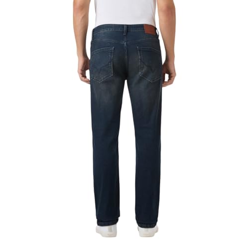 Image of Men Blue Mid Rise Straight Fit Jeans