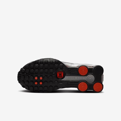 Nike Shox R4 Big Kids' Shoes (CW2626-005, Metallic Silver/Black/Picante Red/Metallic Silver)2