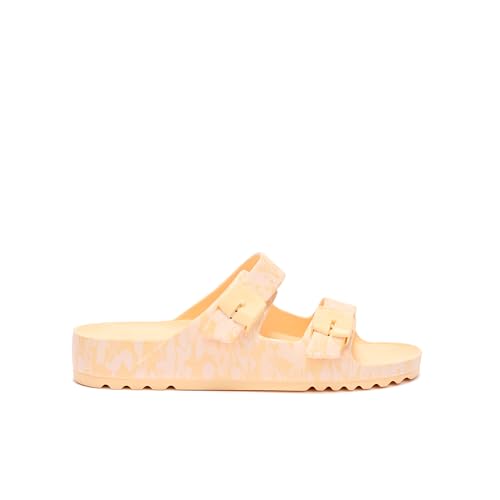 Scholl Bahia, Sandalias de mujer de plástico de dos tiras con hebilla ajustable   Albaricoque   41 EU