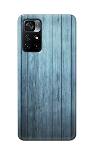 Image of Printed Hard Back Cover Case for Mi Poco M4 Pro 5G Back Cover (Wooden Blue) -702