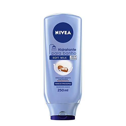 NIVEA Hidratante para Banho Soft Milk - Hidrata profundamente a pele durante o banho, é rapidamente absorvido pela pele molhada e tem textura leve - 250ml