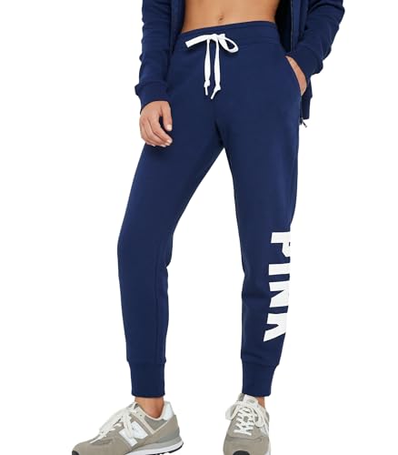 Victoria's Secret Women's Pink Logo Fleece Jogger Sweatpants, Ensign Sans, XXL