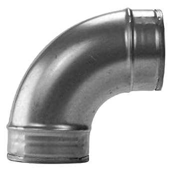 Vent Systems Diameter 100 mm Elbow Angle 90 Degrees Pipe Connector Made of Galvanised Steel for Round Ventilation Pipe - Durable Metal Connector - Adapter for Air Conditioning HVAC Exhaust Air Ventilation PVC Pipe