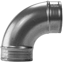 Vent Systems 4" Inch 90 Degree Elbow Duct Connector Heavy-Duty Galvanized Steel Round Pipe Fitting Rust-Resistant HVAC Exhaust Coupler for Dryer Vent, Heating, Cooling and Air Duct Systems