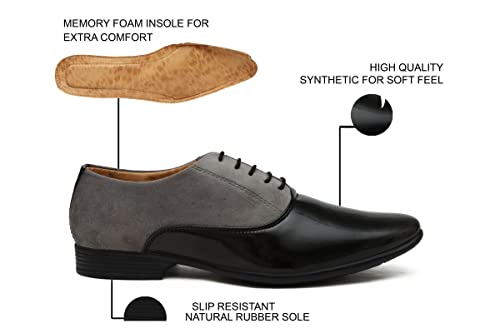Image of Elga Men Patent Leather Formal Laceup Dress Shoe