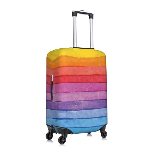 Colorful Rainbow Stripe Print Luggage Suitcase Covers Elastic Washable Luggage Protector Luggage Covers For Suitcase3