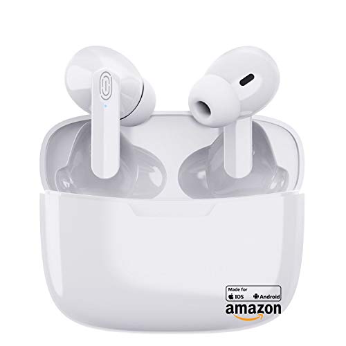 Écouteurs sans Fil Bluetooth 5.0 avec réduction de Bruit,Couplage Automatique,IPX7 écouteurs Sportifs stéréo étanches Intégré HD Mic Casques,24hrs Playtime, pour Android/Samsung/Apple Airpods Pro