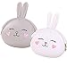 Porte-Monnaie en Silicone, 2 Pièces Doux Porte-Monnaie en Silicone, Porte-Monnaie en Silicone Dessin Animé, Lapin Aux Oreilles en Silicone Paquet pour Une Fille Dépose de La Monnaie, des Clés