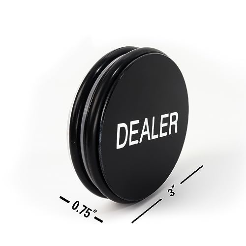 Image of GSE Games & Sports Expert 3-Inch Double-Sided Casino Grade Clear Acrylic Poker Dealer Puck Button for Gambling Card Games, Texas Hold 'em, Poker Nights, Tournaments