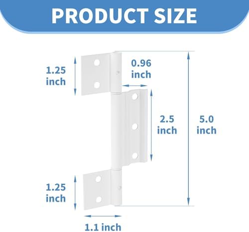 3Pack White Aluminum Storm Door Hinges 1/8" Grooved Center Compatible with Most Screen Doors