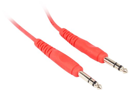 Rockville RCTR110R 10' 1/4'' TRS to 1/4'' TRS Cable, Red, 100% Copper