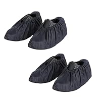 quyueug 2 Pack Waterproof Shoe Covers - Shoe Covers Reusable Non-Slip Overshoes with Elastic Cuff for Home, Rainy Days & Pet Owners(Black, One Size)\u200B