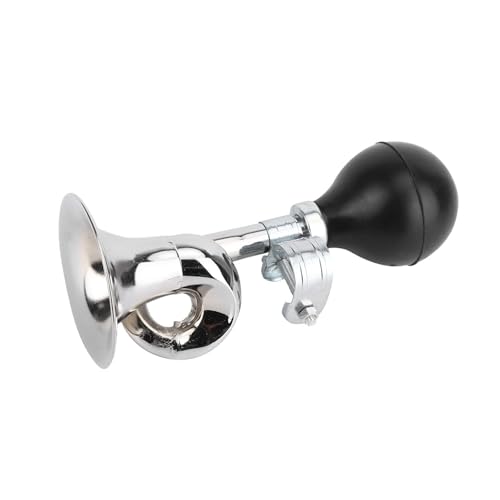 Bocina de Bicicleta de Metal Retro, Bocina Bicicleta Sonido Fuerte y Duradero con Clip Ajustable,se Adapta a La Mayoría de Manillares de Bicicleta, Negro, 17 x 5.5cm