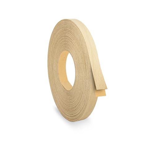 Image of Birch 5 /8 inch x 25 feet Edge Banding Veneer Tape Peel Stick Adhesive Edging Veneer Trim Flexible Vinyl Strip Molding Wood Cabinet Laminate Shelf Furniture Countertop Formica Plywood Board Repair