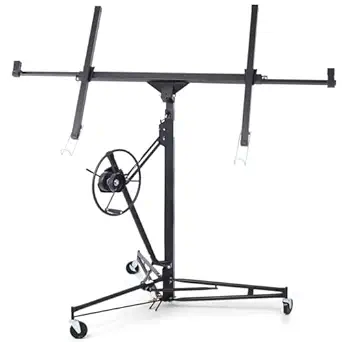 Rovibek Drywall Lift 11FT, Drywall Jack Lift for Ceiling, 360° Adjustable Drywall Panel Hoist, 150LBS Heavy Duty Drywall Lifter, Foldable Sheetrock Lift, Drywall Lift for Home Improvement (Black)