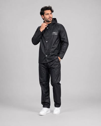 Image of Vogaan Rain Coat for Men Waterproof Rain coat Set for Women with Reflective Trim-Windproof Jacket & Pants Suit with Hood, Pockets & Breathable, Durable Fabric for Outdoor, Travel, Bike & Trekking Use
