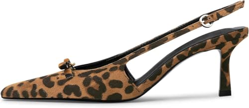 Image of MAVMAX Slingback Heels for Women Kitten Heels with Bow Pointed Close Toe Pumps Dress Party Heeled Sexy Wedding Shoes