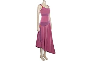 Princess Meg Costume Pink Sleeveless Ball Gown Halloween Dress Cosplay