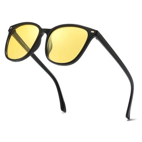 Image of Myiaur Polarized Night Vision Glasses for Women, Anti-Glare Yellow Lens