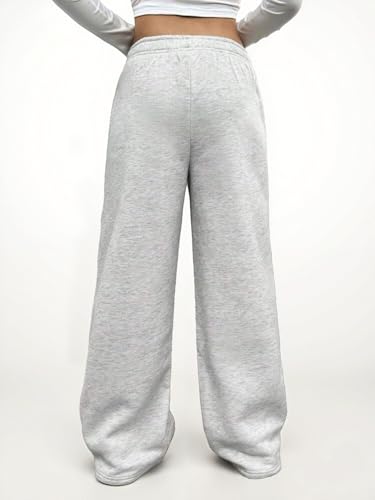 Girls Straight Wide Leg Track Pants Elastic Waist Casual Baggy Athletic Pants Loose Jogger Sweatpants for 8-12 Years4