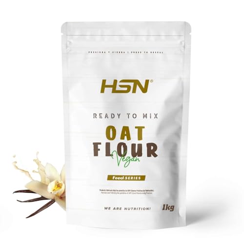 HSN Harina de Avena de Sabores Sabor Vainilla 1 Kg = 20 Tomas por Envase - Instant Oatmeal - Ideal Tortitas de Avena y Claras, Batidos | Sin Azúcares añadidos