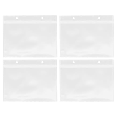 STOBOK Photo Album Inner Pages Refillable Clear Photo Sleeves 4-Pocket Inserts for Scrapbooking Ring Binder Storage 6.50X5.12 Inch Transparent Protective Sheets