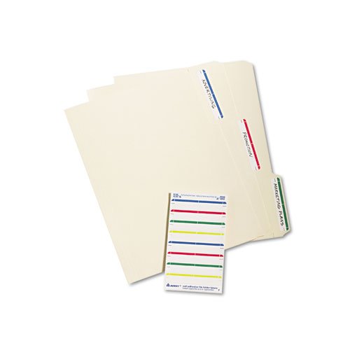 (3 Pack Value Bundle) AVE05215 Print or Write File Folder Labels, 11/16 x 3-7/16, White/Assorted Bars, 252/Pack