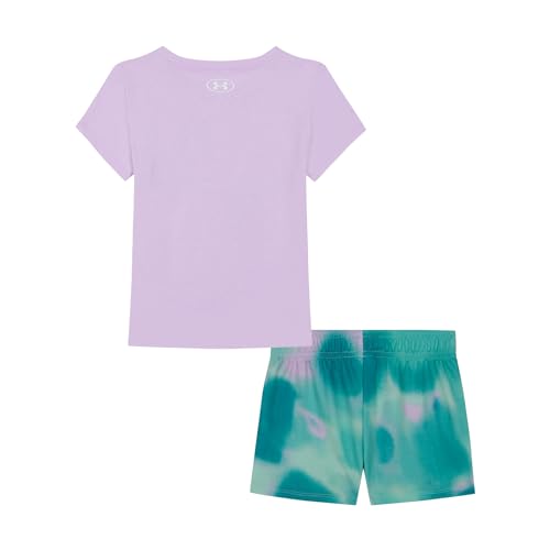 Under Armour girls Short Sleeve Shirt and Shorts Set, Durable Stretch and Lightweight2
