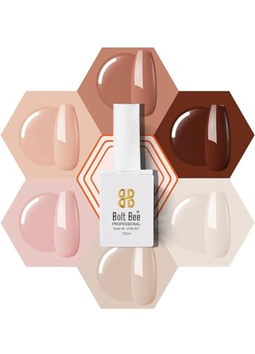 Image of Bolt Bee Gel polish Nail Lacquer | Glossy Gel Finish | Rich Pigmentation | Chip Free | Quick Drying Formula | Long Lasting Nail Polish for Women 15ml set