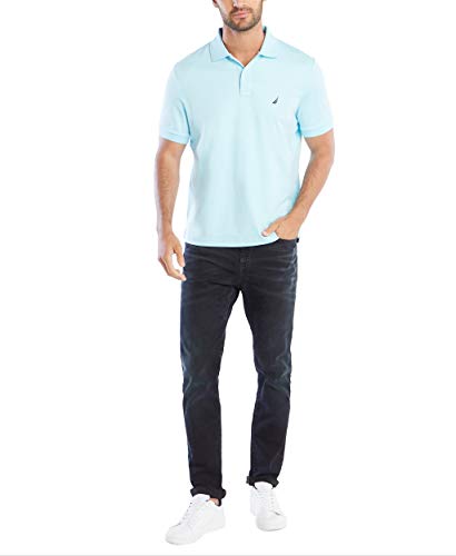 Image of Nautica Men's Classic Fit Short Sleeve Dual Tipped Collar Polo Shirt