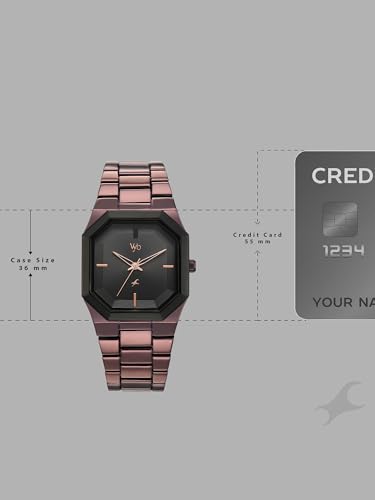Image of Fastrack Vyb Pioneer with Quartz Analog Black Dial Brown Alloy Strap Watch for Men - FV30048KM03W