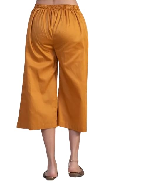Image of SAYLAH Women Cotton Short Length Flared Palazzo