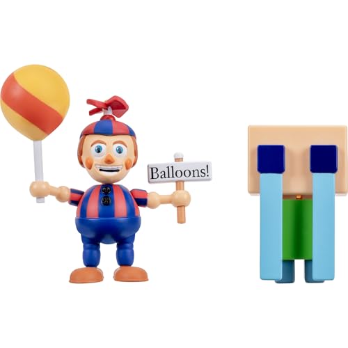 Jazwares Five Nights at Freddys Balloon Boy - 2.5-Inch Articulated Figure and Glow-in-The-Dark Eyes Plus 2-Inch Crying Child Figure