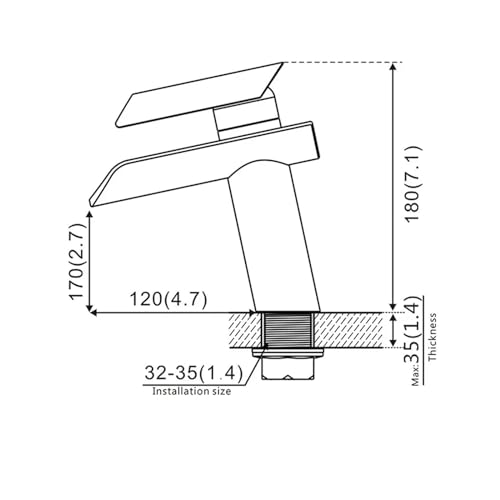 Grifo monomando de lavabo con diseño de cascada y acabado cromado brillante 5