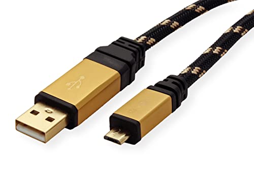 Roline Cavo Gold Usb 2.0 Connettore Maschio Tipo A/Micro Usb Tipo B 0,8M - 2