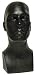 15" Tall Male Mannequin Head Durable Plastic Black (50013)
