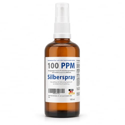 Natur Total Silberspray 100ml für Hund Katze Pferd Praktische Reisegröße im Stallapotheken-Format 100 PPM Kolloidales Silber in Reinstwasser Ohne Aluminium Made in Germany seit 2011